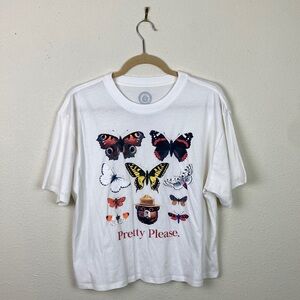 Smokey the Bear Forest Fires | Pretty Please Butterfly Graphic Cropped Tee